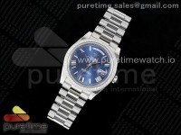 DayDate 40 SS GSF Gain Weight Blue Roman Dial Diamonds Bezel on President Bracelet A2836